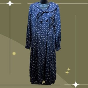 ✨ Nwt LAURA ASHLEY X JOANIE DYLLIS LINGTON FLORAL PRINT MIDI DRESS SIZE US 8